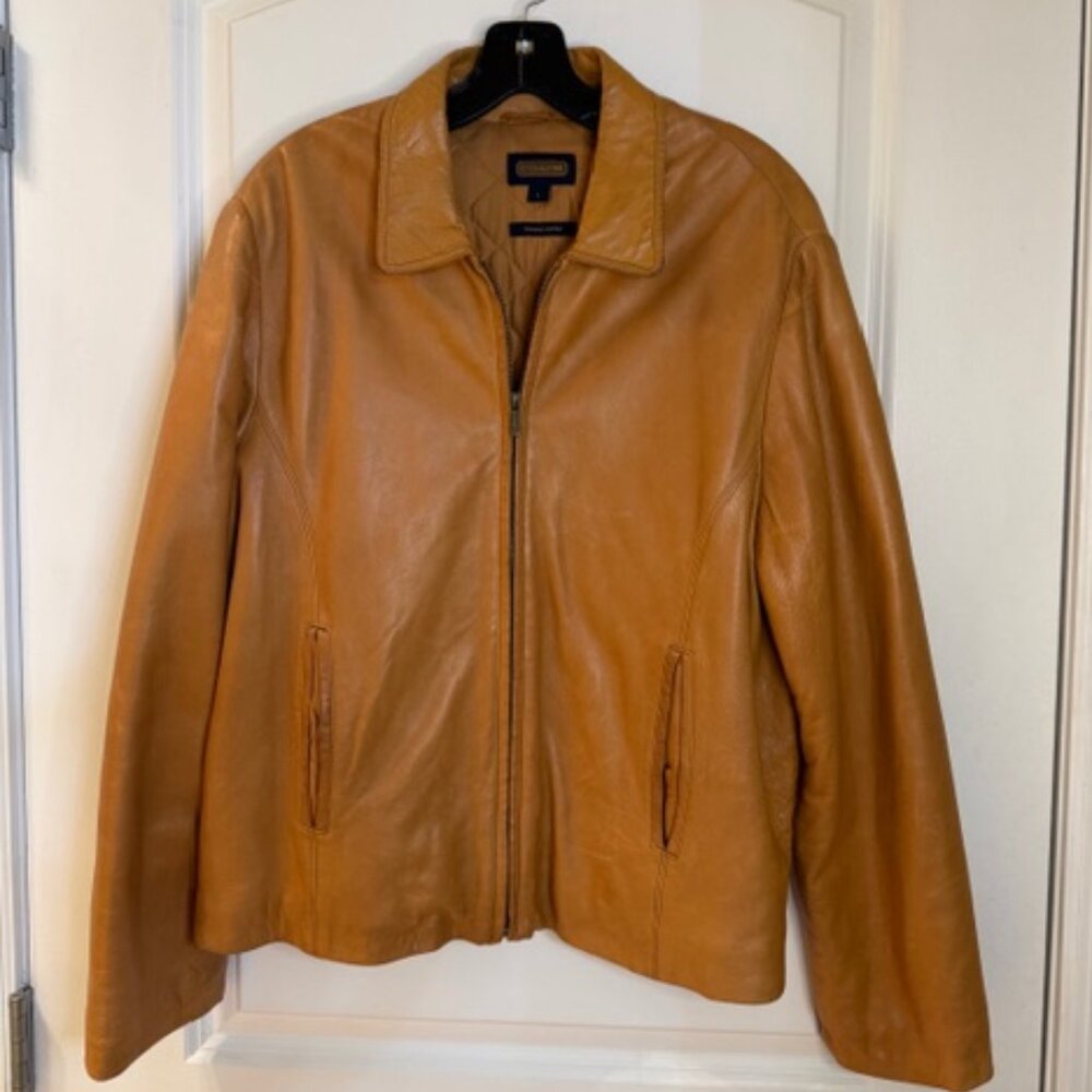 Vintage Coach quilted cognac leather jacket size L